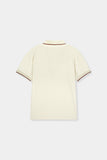 Textured Mesh Cream Polo