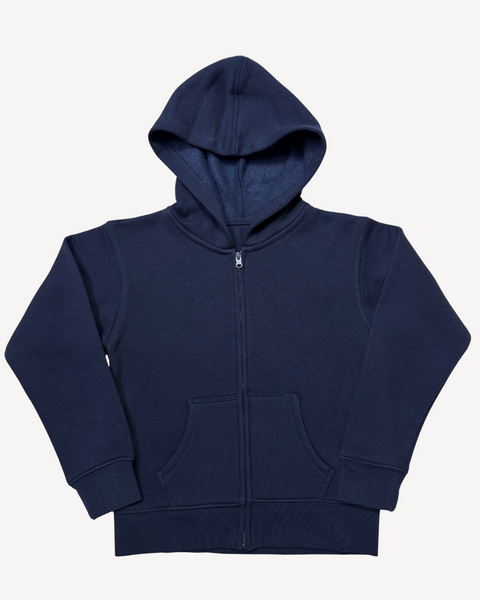 Kids Navy Zip Through Hoodie