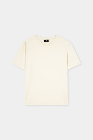 Textured Mesh Cream T Shirt
