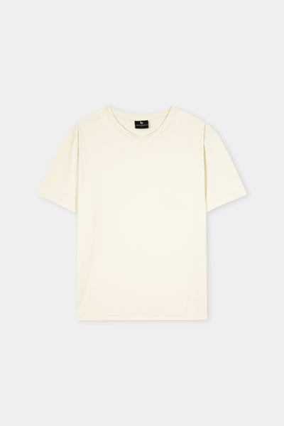 Textured Mesh Cream T Shirt