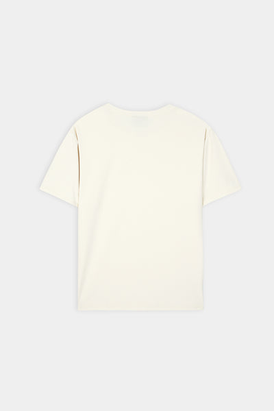Textured Mesh Cream T Shirt
