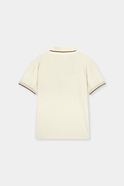 Textured Mesh Cream Polo