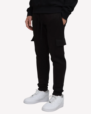 Skinny Fit Black Winter Cargo Jogger