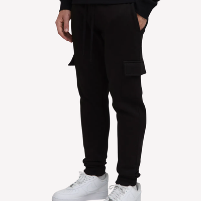 Skinny Fit Black Winter Cargo Jogger