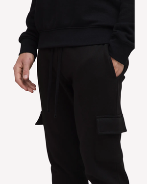 Skinny Fit Black Winter Cargo Jogger