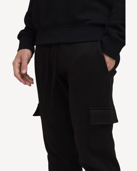 Skinny Fit Black Winter Cargo Jogger