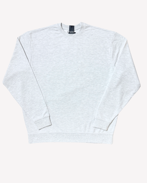 Oversized Crew Neck Grey Marl Sweatshirt
