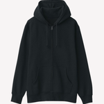 Black Regular Fit ZIP Through Hoodie