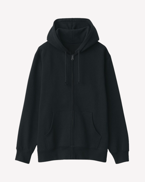 Black Regular Fit ZIP Through Hoodie