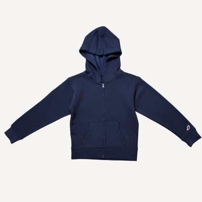 Kids Navy Zip Through Hoodie