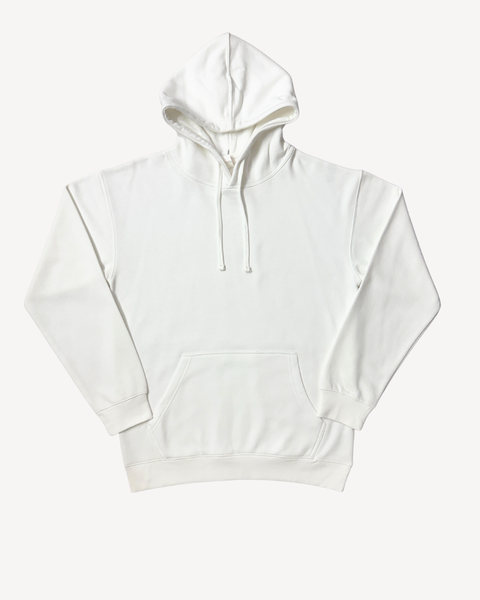 White Regular Fit Pullover Hoodie