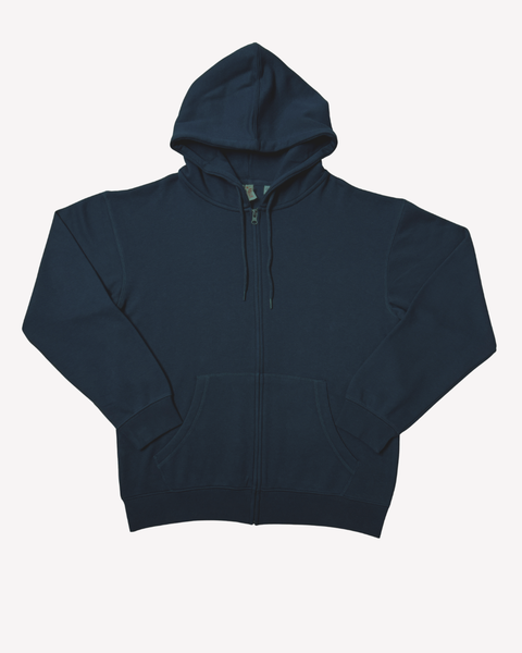 Navy Regular Fit Zip Through Hoodie