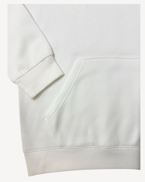 White Regular Fit Pullover Hoodie