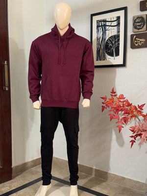 Maroon Regular Fit Pullover Hoodie