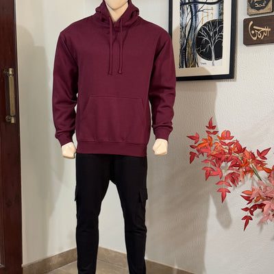 Maroon Regular Fit Pullover Hoodie