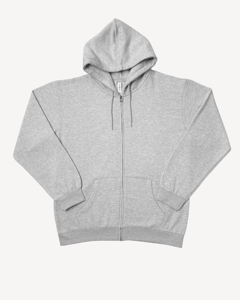 Grey Regular Fit Zip Through Hoodie