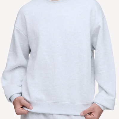 Oversized Crew Neck Grey Marl Sweatshirt