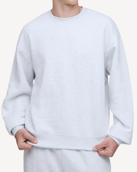 Oversized Crew Neck Grey Marl Sweatshirt