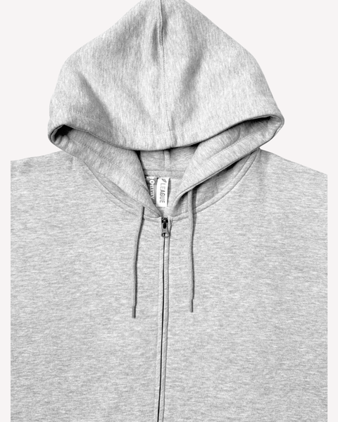 Grey Regular Fit Zip Through Hoodie