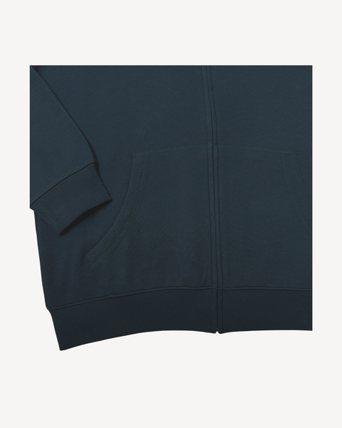 Navy Regular Fit Zip Through Hoodie