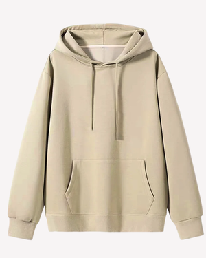 Beige Regular Fit Pullover Hoodie