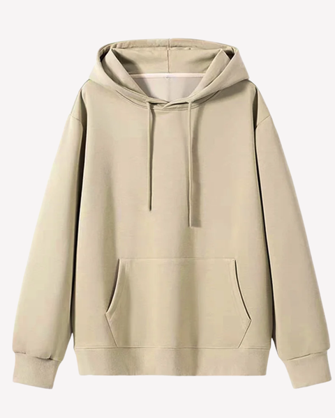 Beige Regular Fit Pullover Hoodie