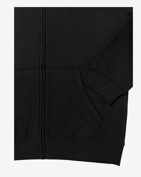 Black Regular Fit ZIP Through Hoodie