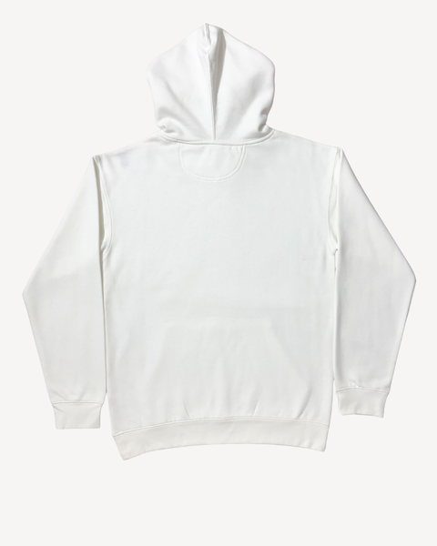 White Regular Fit Pullover Hoodie
