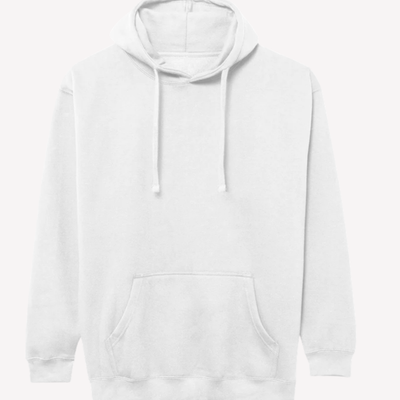 White Regular Fit Pullover Hoodie