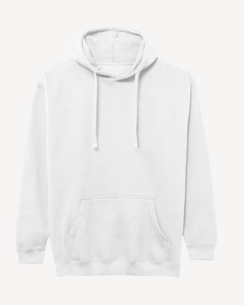 White Regular Fit Pullover Hoodie