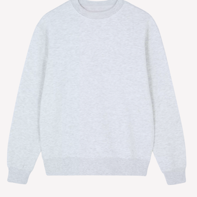 Oversized Crew Neck Grey Marl Sweatshirt