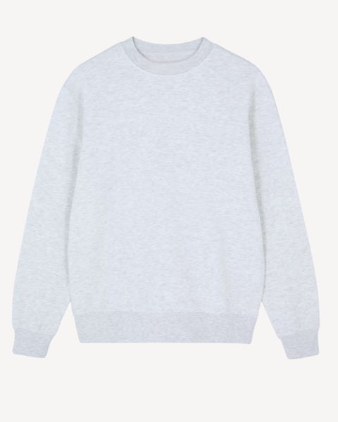 Oversized Crew Neck Grey Marl Sweatshirt