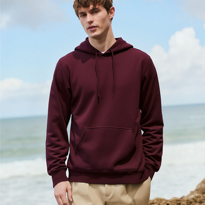 Maroon Regular Fit Pullover Hoodie