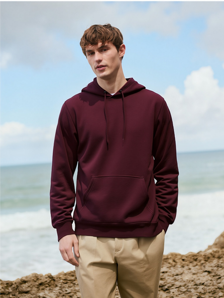 Maroon Regular Fit Pullover Hoodie