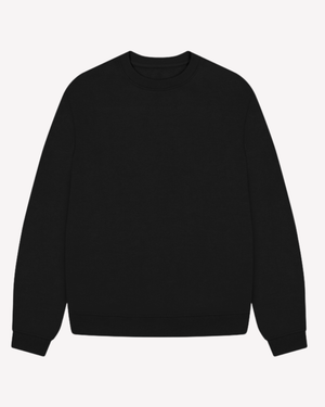 Oversized Crew Neck Black Sweatshirt
