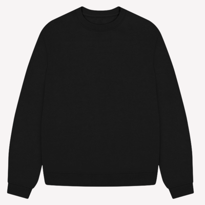Oversized Crew Neck Black Sweatshirt