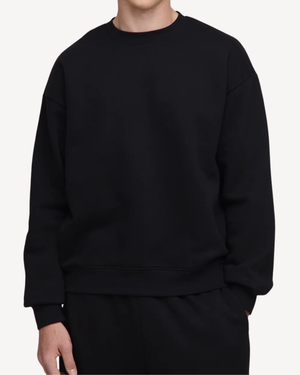 Oversized Crew Neck Black Sweatshirt