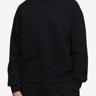 Oversized Crew Neck Black Sweatshirt
