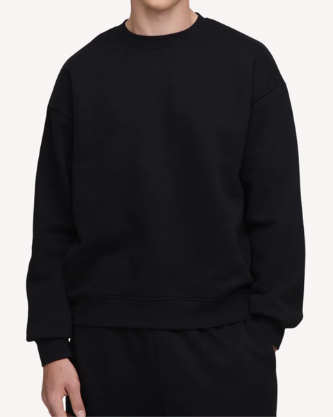 Oversized Crew Neck Black Sweatshirt