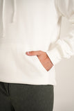 White Regular Fit Pullover Hoodie
