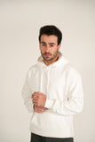White Regular Fit Pullover Hoodie