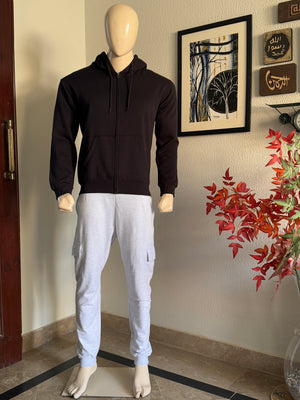 Black Regular Fit ZIP Through Hoodie