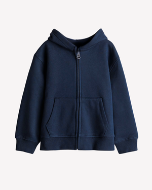 Navy Zip Through Hoodie