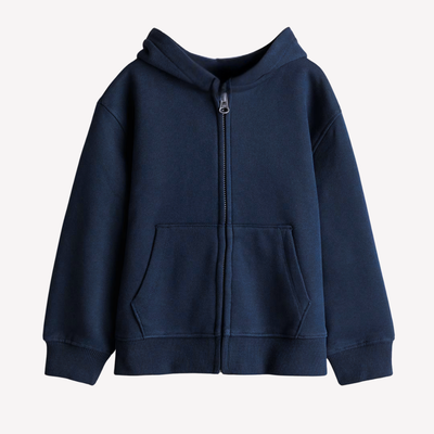 Navy Zip Through Hoodie