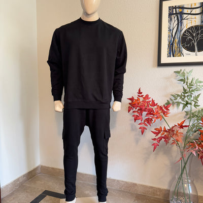 Black Winter Cargo Trouser